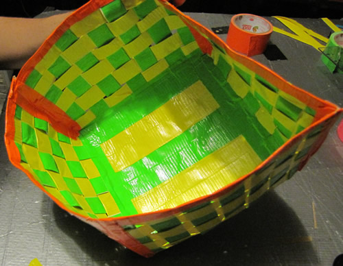 Duck Tape Woven Basket Step 9