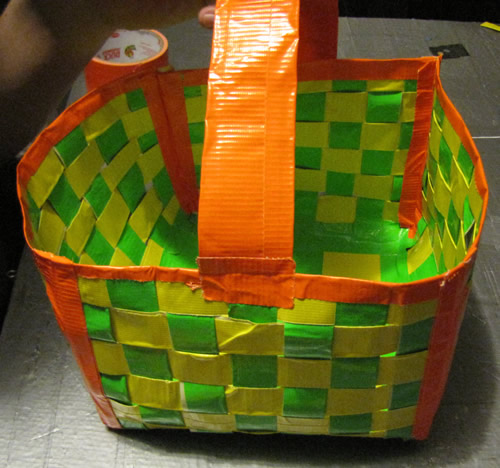 Duck Tape Woven Basket Step 11